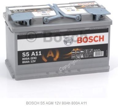 Batteri 80Ah/12V/315x175x190 <br />Start - Auto - AGM